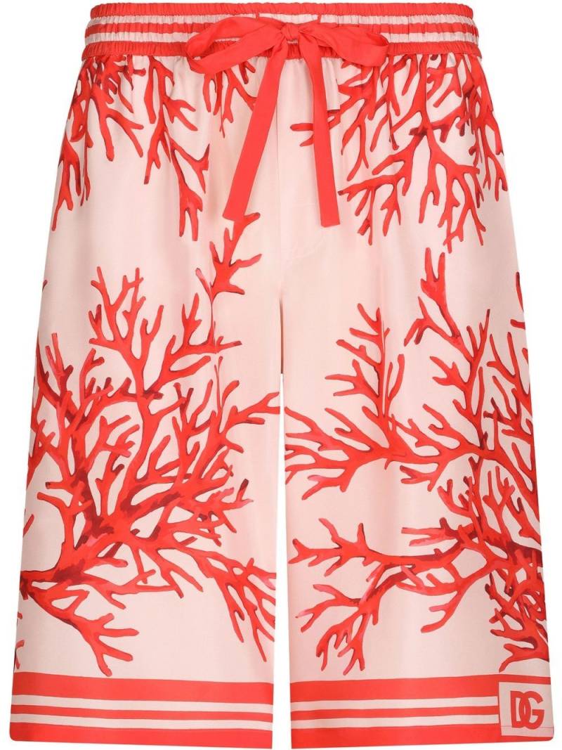 Dolce & Gabbana coral-print silk Bermuda shorts - Pink von Dolce & Gabbana