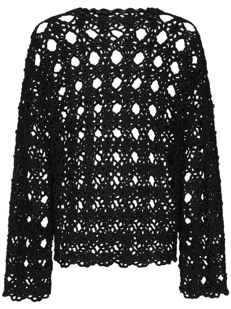 Dolce & Gabbana open-knit cotton jumper - Black von Dolce & Gabbana