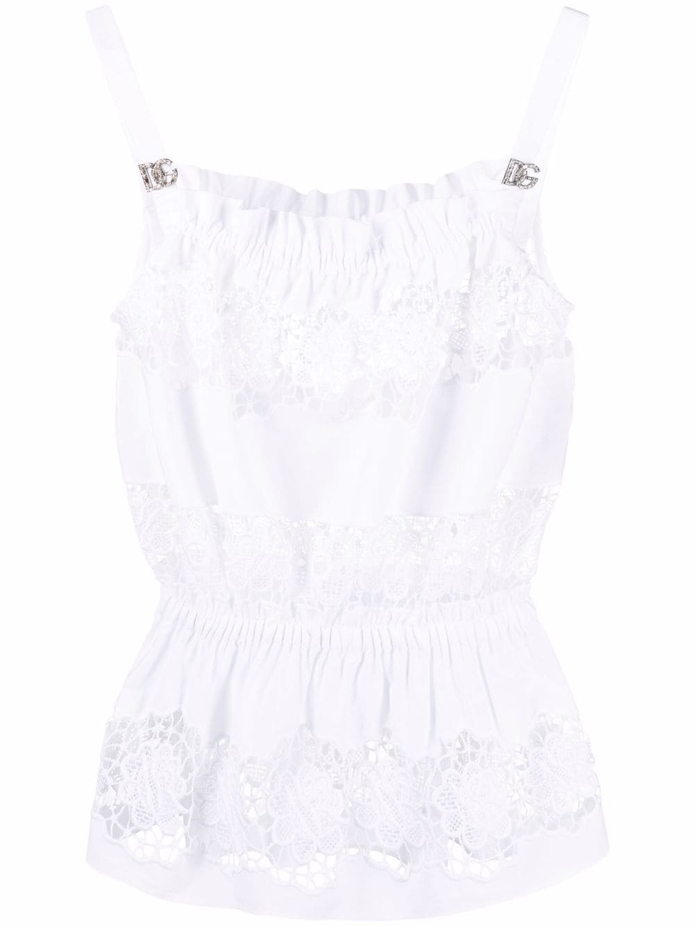 Dolce & Gabbana crochet-panel sleeveless top - White von Dolce & Gabbana