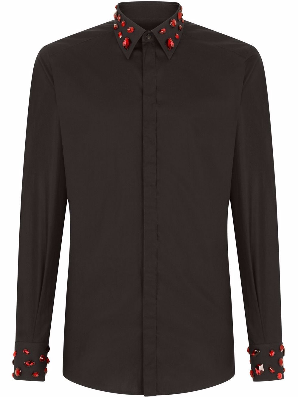 Dolce & Gabbana Gold-fit rhinestone-embellished shirt - Black von Dolce & Gabbana