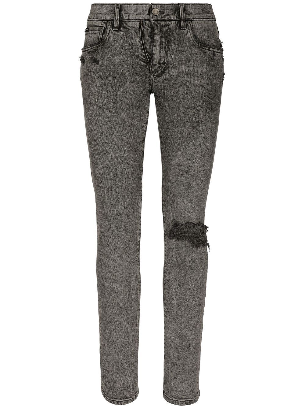 Dolce & Gabbana distressed-effect straight-leg jeans - Grey von Dolce & Gabbana