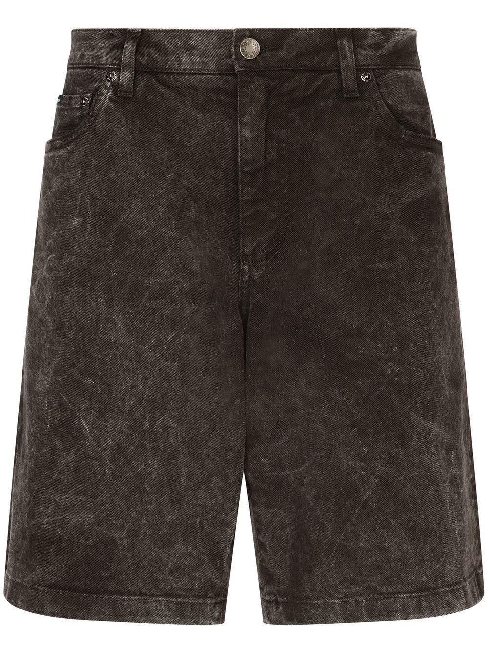 Dolce & Gabbana distressed mid-rise denim shorts - Black von Dolce & Gabbana