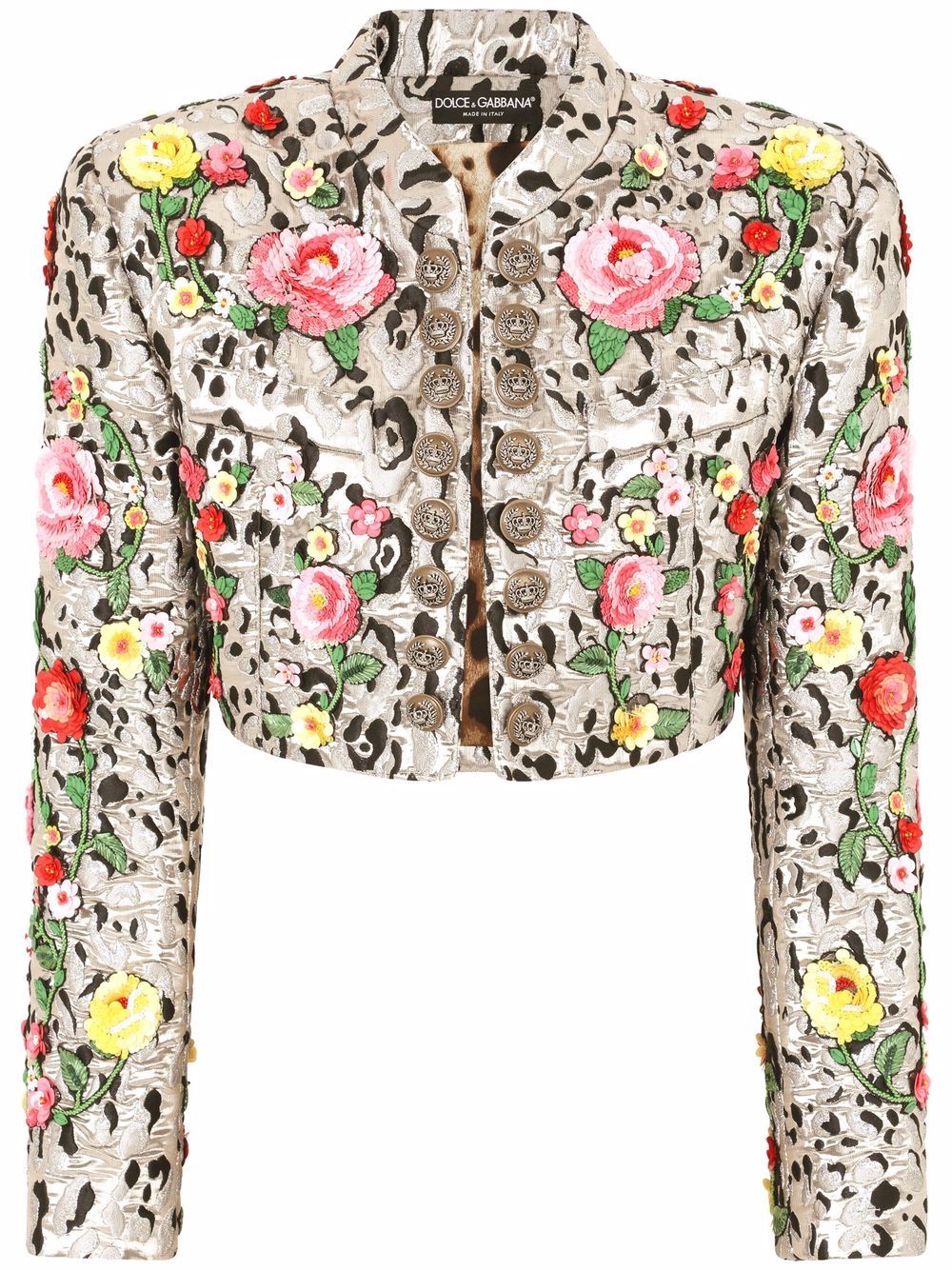 Dolce & Gabbana Spencer embroidered jacquard jacket - Neutrals von Dolce & Gabbana