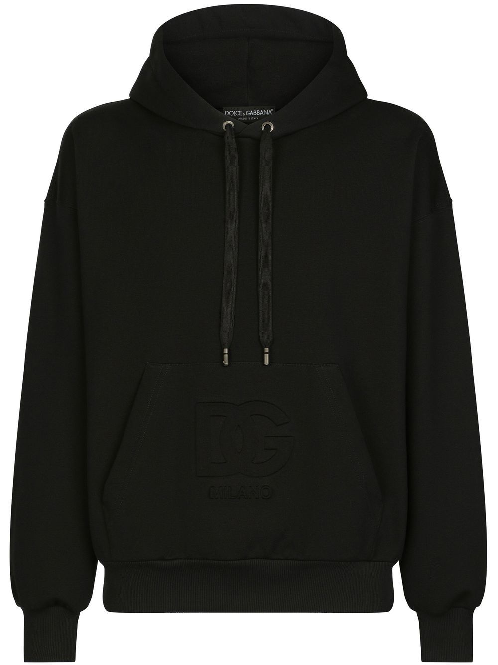 Dolce & Gabbana embossed-logo cotton-blend hoodie - Black von Dolce & Gabbana