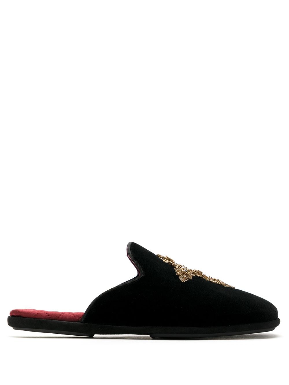 Dolce & Gabbana embroidered cross slippers - Black von Dolce & Gabbana