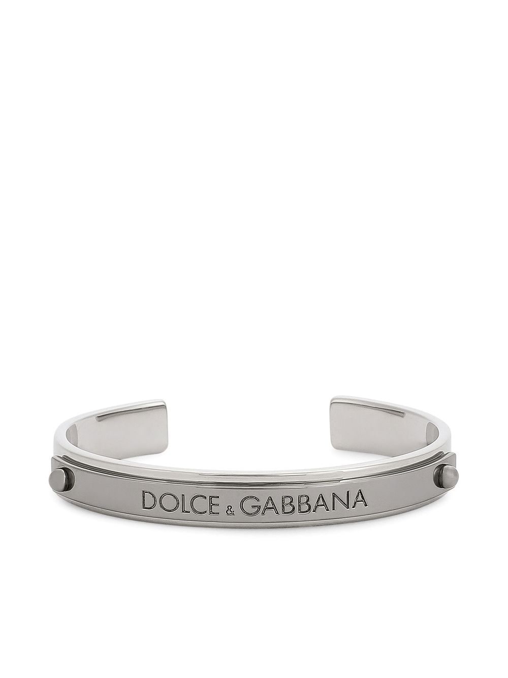 Dolce & Gabbana engraved-logo cuff bracelet - Silver von Dolce & Gabbana