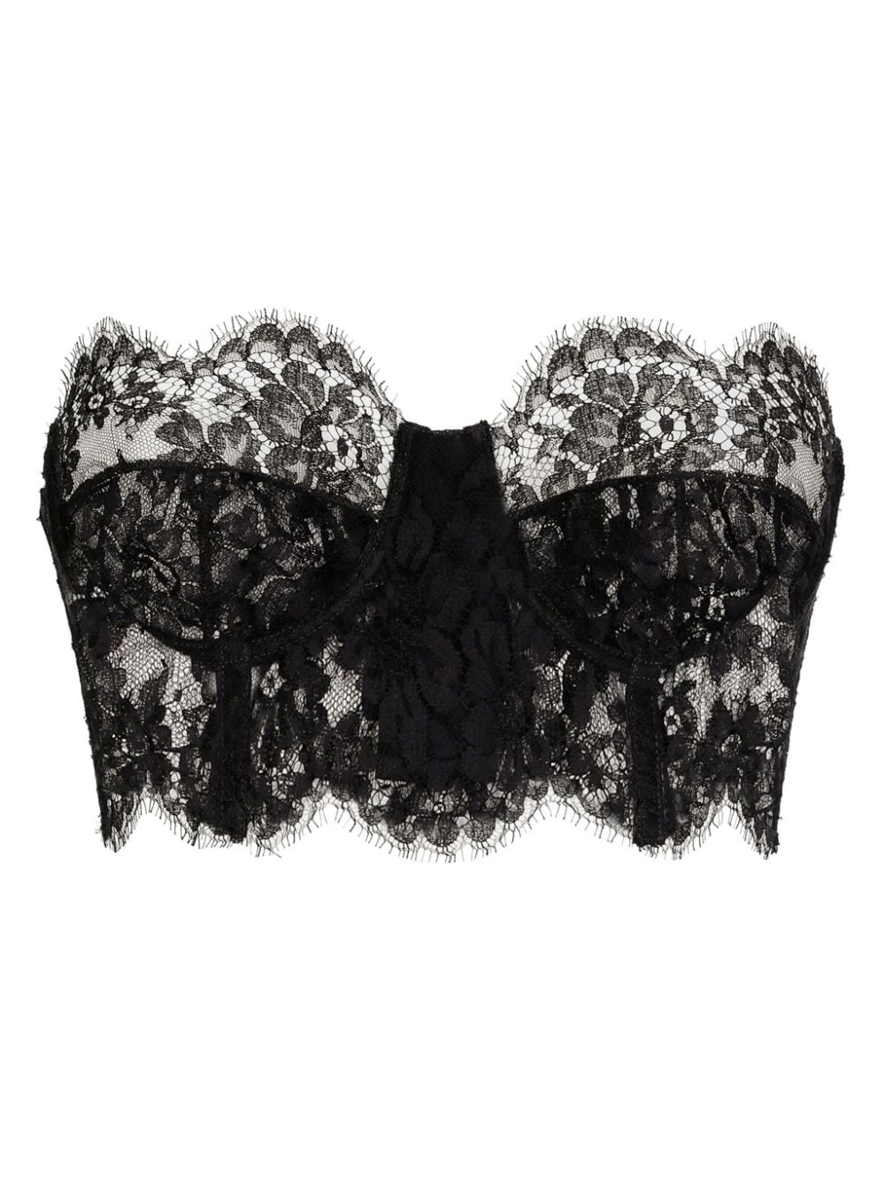 Dolce & Gabbana floral-lace sweetheart-neck corset - Black von Dolce & Gabbana