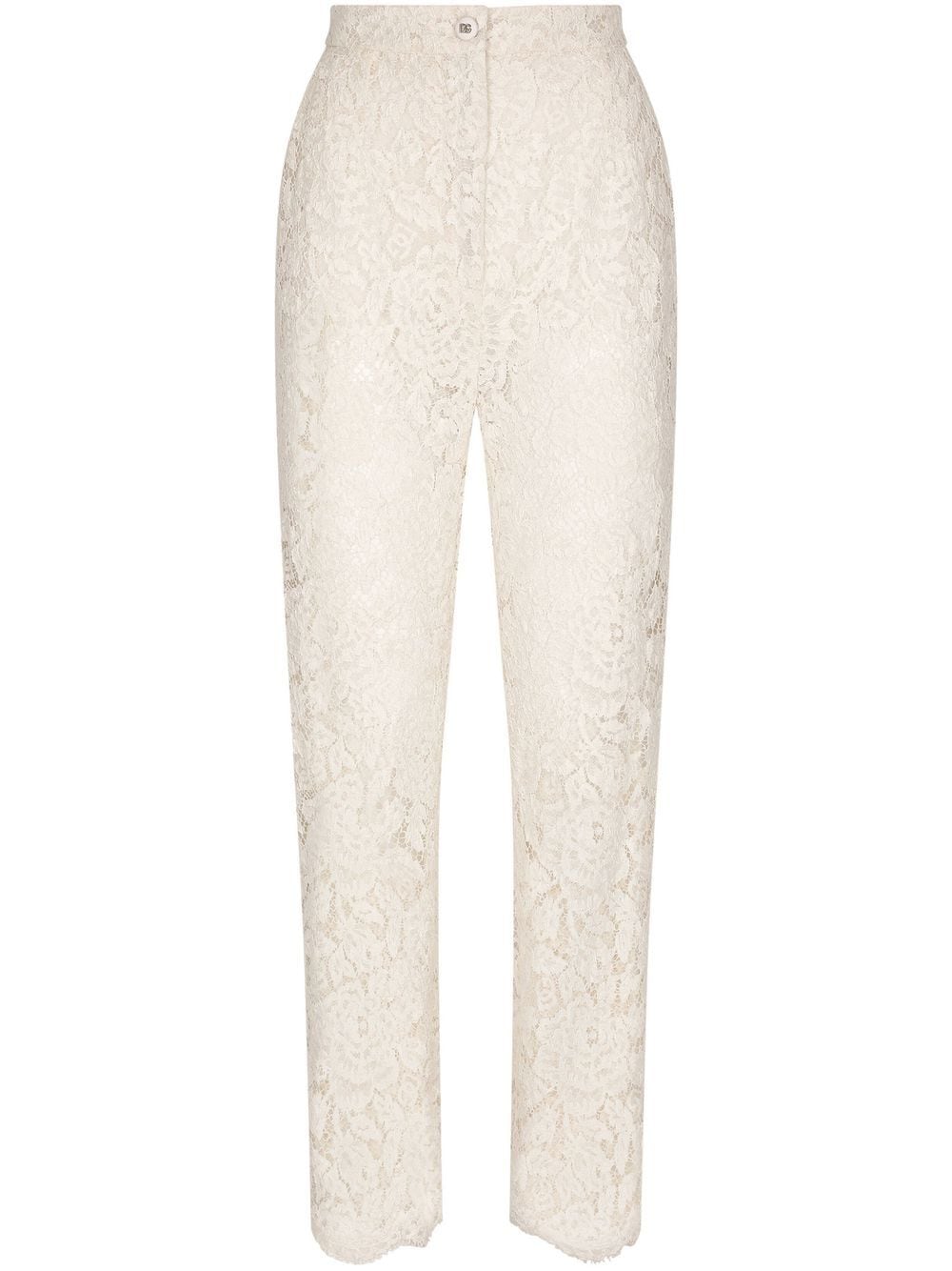 Dolce & Gabbana floral-lace trousers - White von Dolce & Gabbana