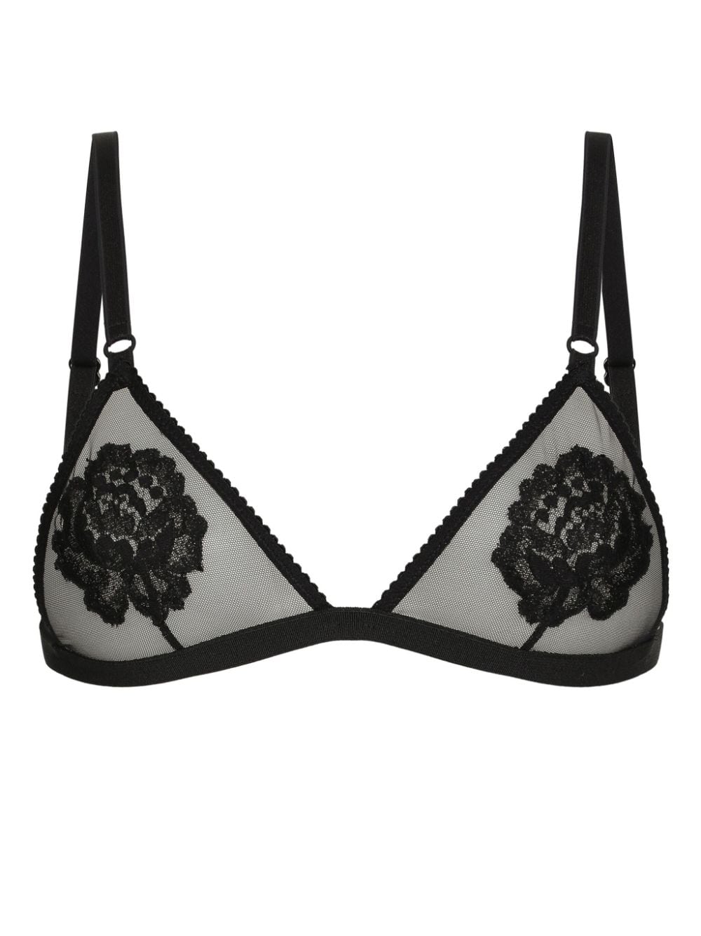 Dolce & Gabbana floral-motif triangle bra - Black von Dolce & Gabbana