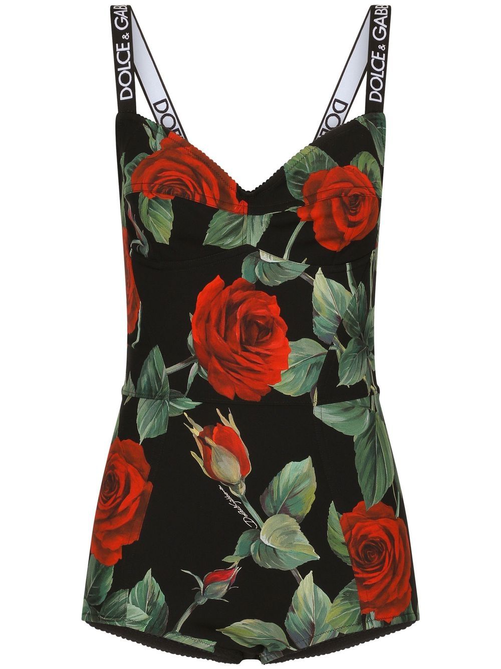 Dolce & Gabbana floral-print bodysuit - Black von Dolce & Gabbana