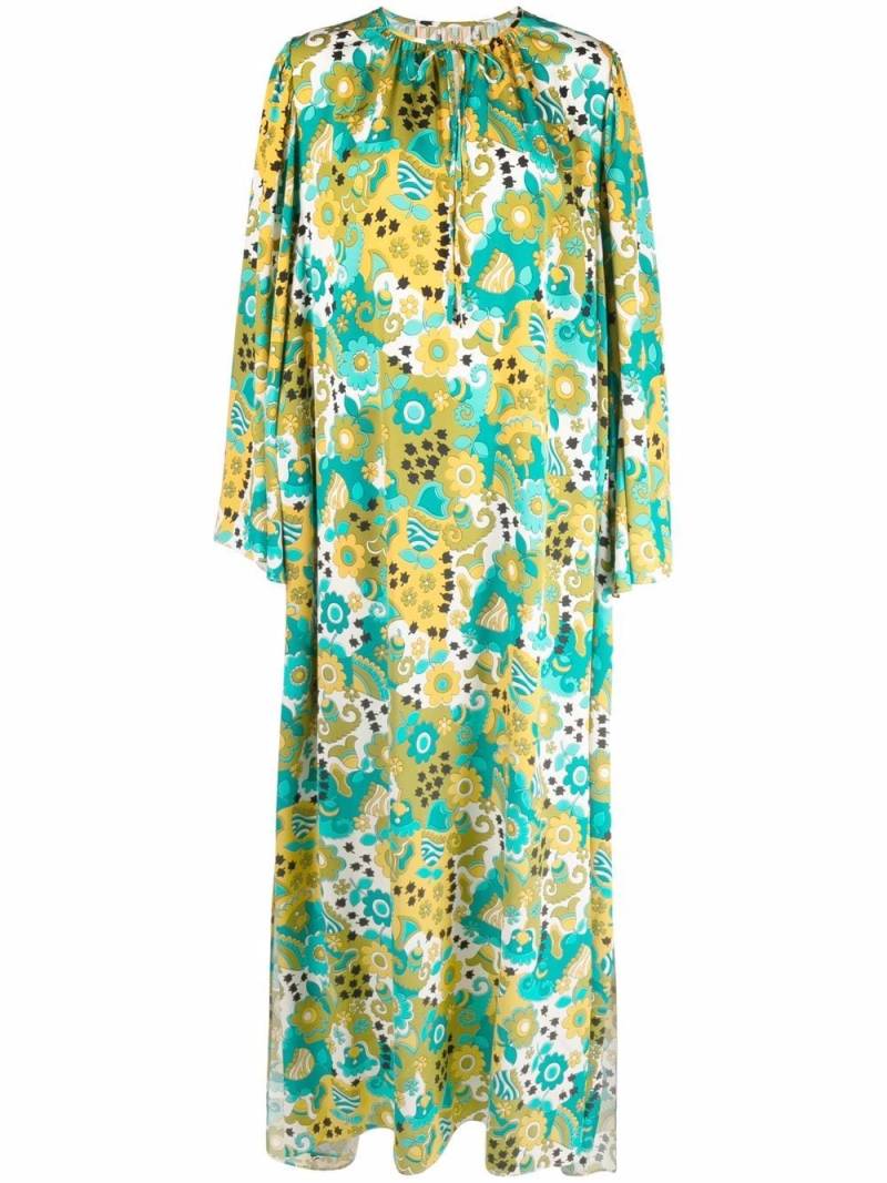 Dolce & Gabbana floral-print floor-length dress - Yellow von Dolce & Gabbana