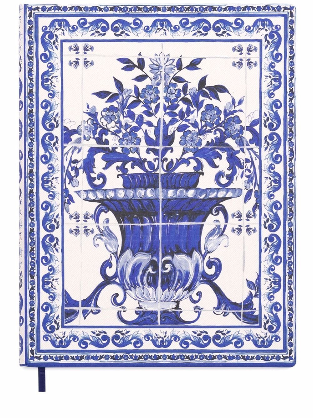 Dolce & Gabbana large Mediterraneo-print ruled notebook - Blue von Dolce & Gabbana