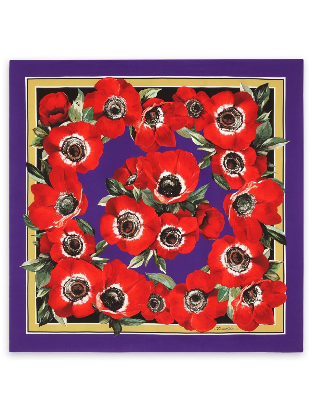 Dolce & Gabbana floral-print silk scarf - Red von Dolce & Gabbana