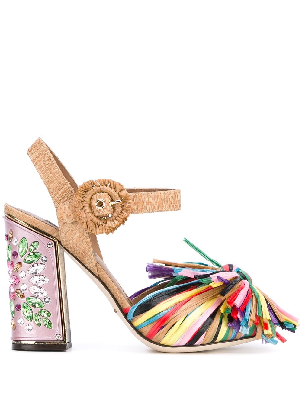 Dolce & Gabbana fringed embellished sandals - Pink von Dolce & Gabbana