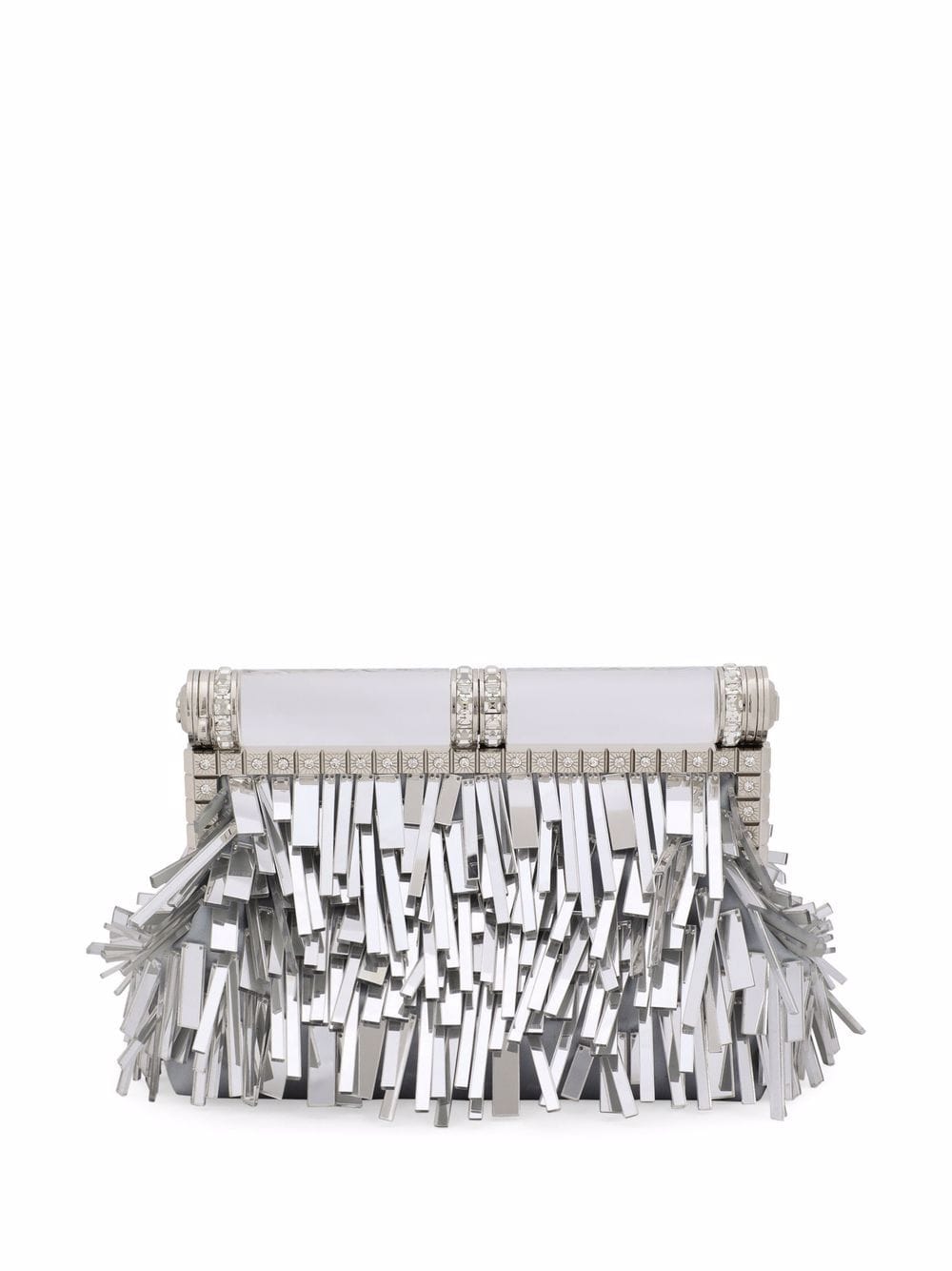 Dolce & Gabbana fringed leather clutch bag - Silver von Dolce & Gabbana