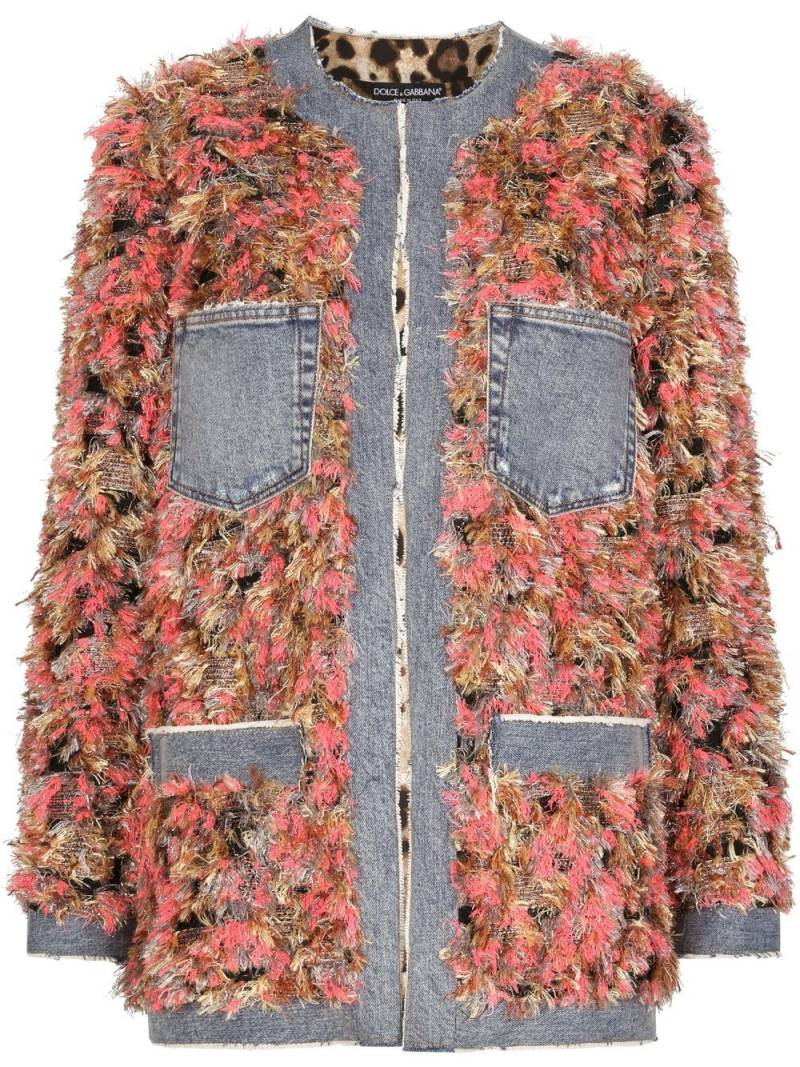 Dolce & Gabbana fur-effect jacquard jacket - Pink von Dolce & Gabbana