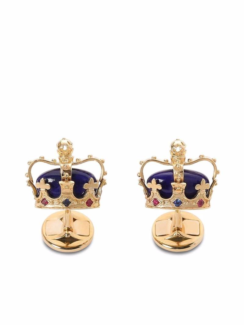 Dolce & Gabbana gemstone-embellished crown cufflinks - Gold von Dolce & Gabbana