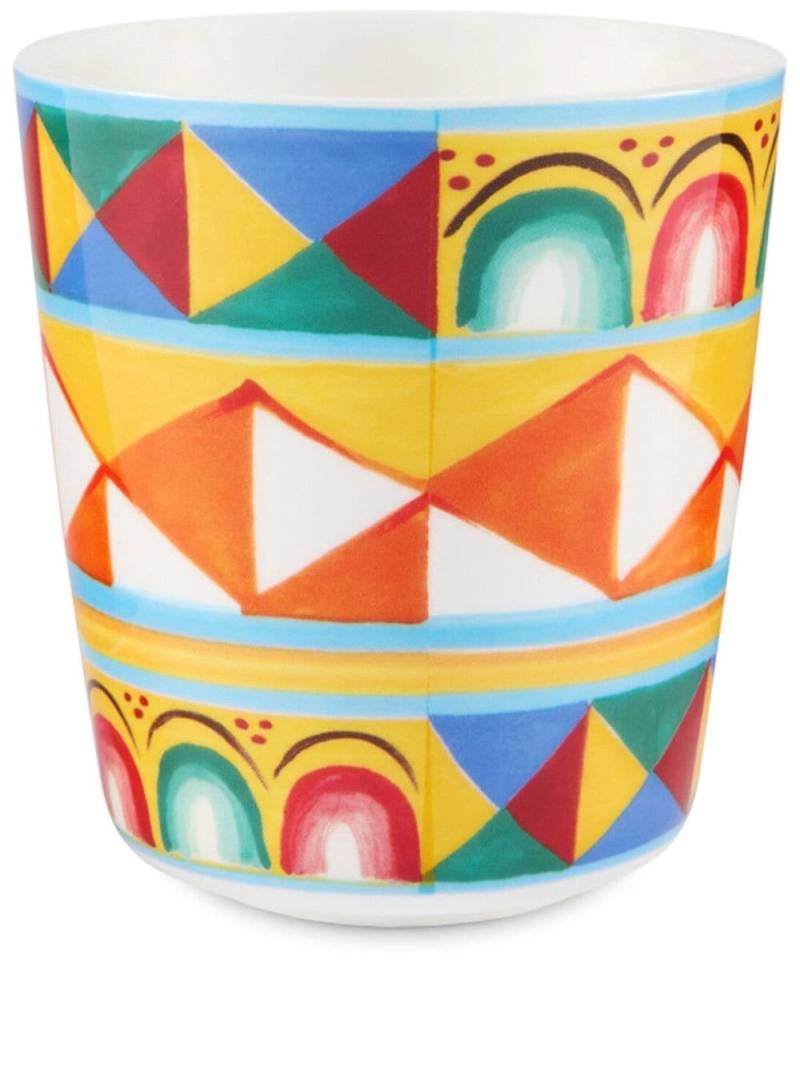 Dolce & Gabbana geometric-pattern fine-porcelain glasses - Orange von Dolce & Gabbana