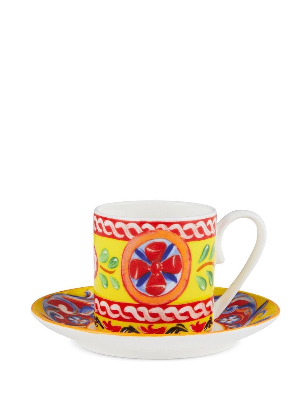 Dolce & Gabbana geometric-pattern porcelain espresso-set - Yellow von Dolce & Gabbana