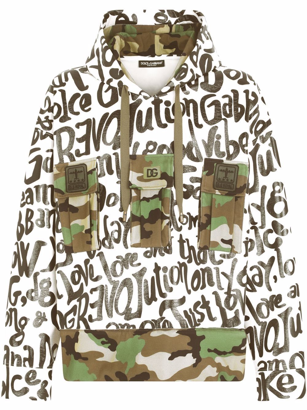 Dolce & Gabbana graphic-print camouflage hoodie - White von Dolce & Gabbana