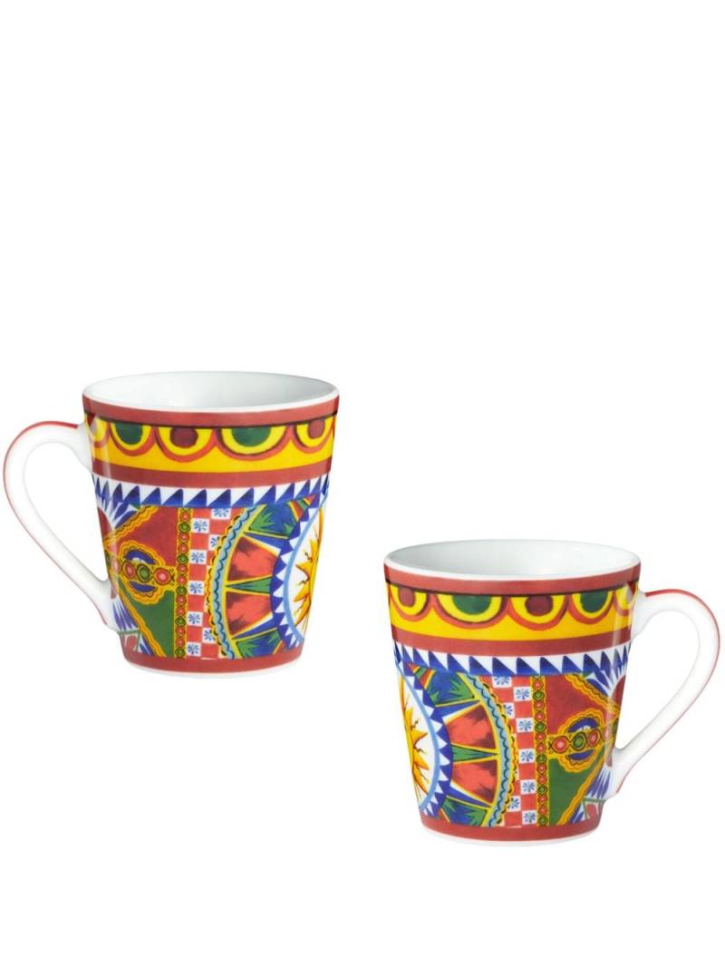 Dolce & Gabbana graphic-print mugs (set of two) - Yellow von Dolce & Gabbana