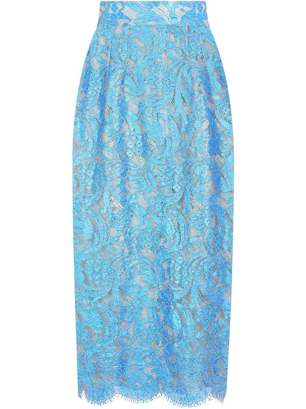 Dolce & Gabbana high-waisted lace pencil skirt - Blue von Dolce & Gabbana