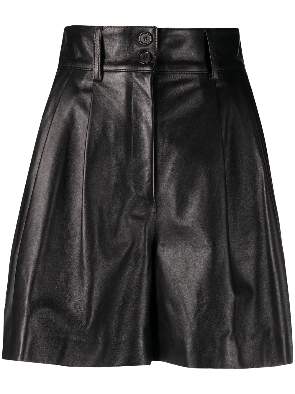 Dolce & Gabbana high-waisted leather shorts - Black von Dolce & Gabbana