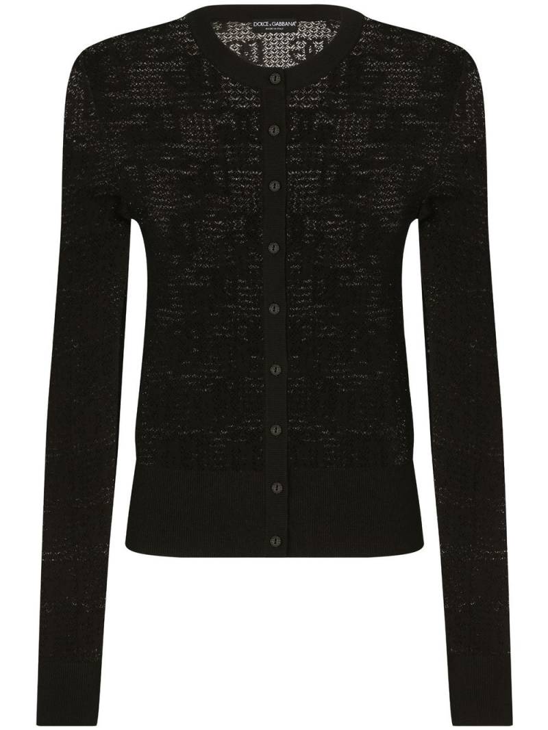 Dolce & Gabbana DG-logo jacquard cardigan - Black von Dolce & Gabbana