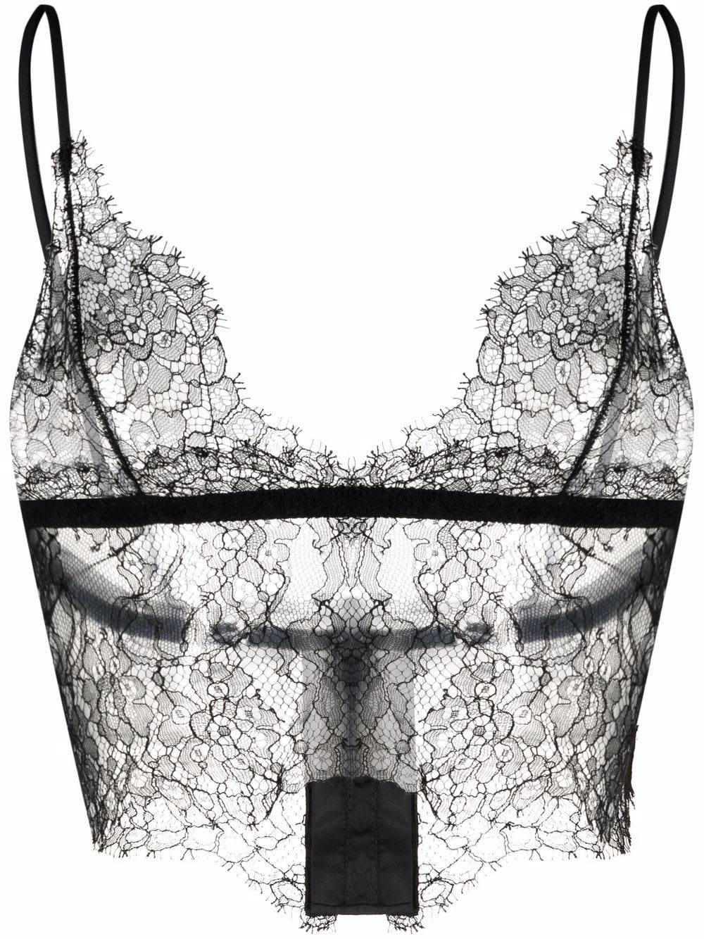 Dolce & Gabbana lace-panel spaghetti-strap bralette - Black von Dolce & Gabbana