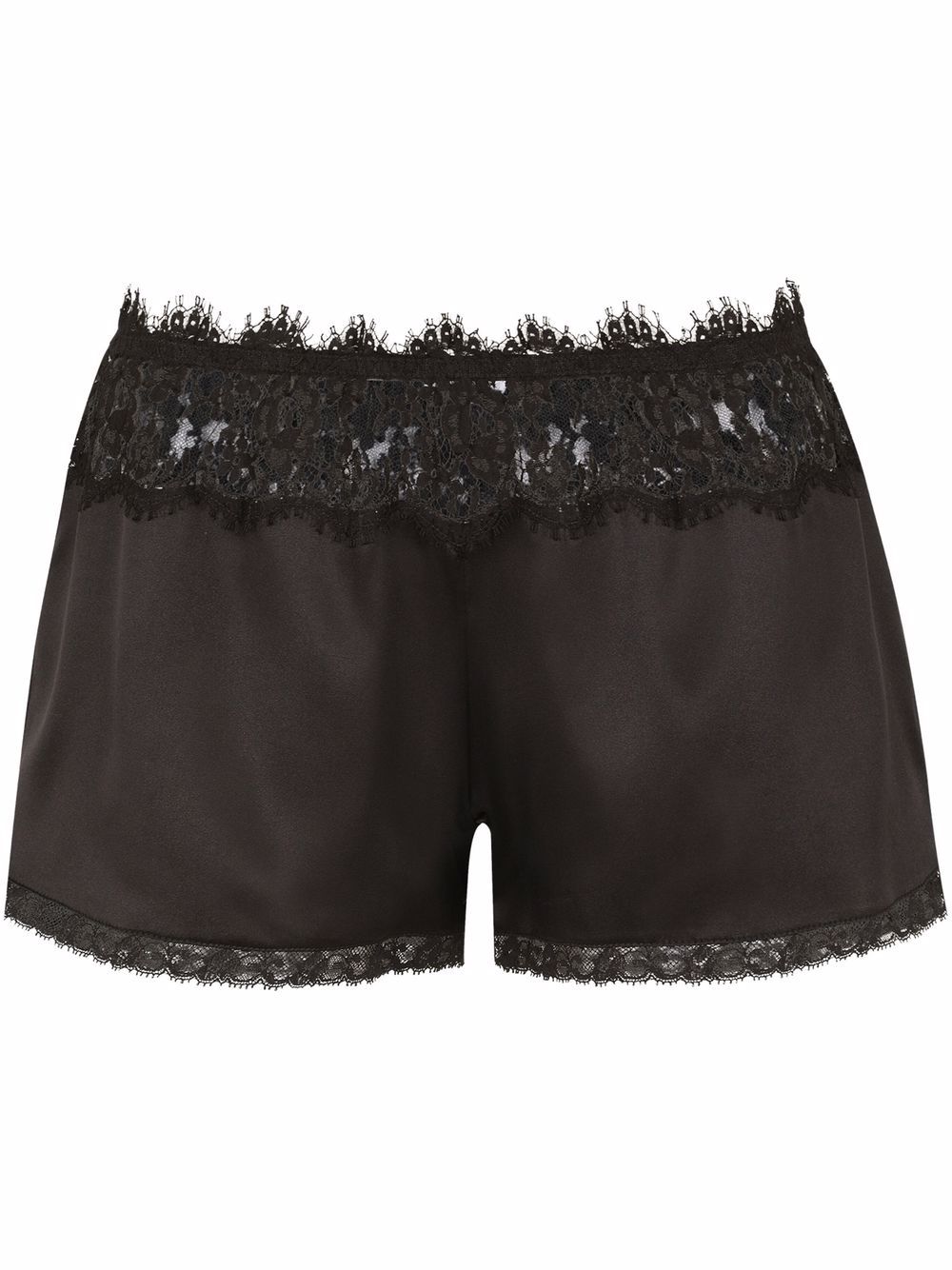 Dolce & Gabbana lace-detail satin shorts - Black von Dolce & Gabbana