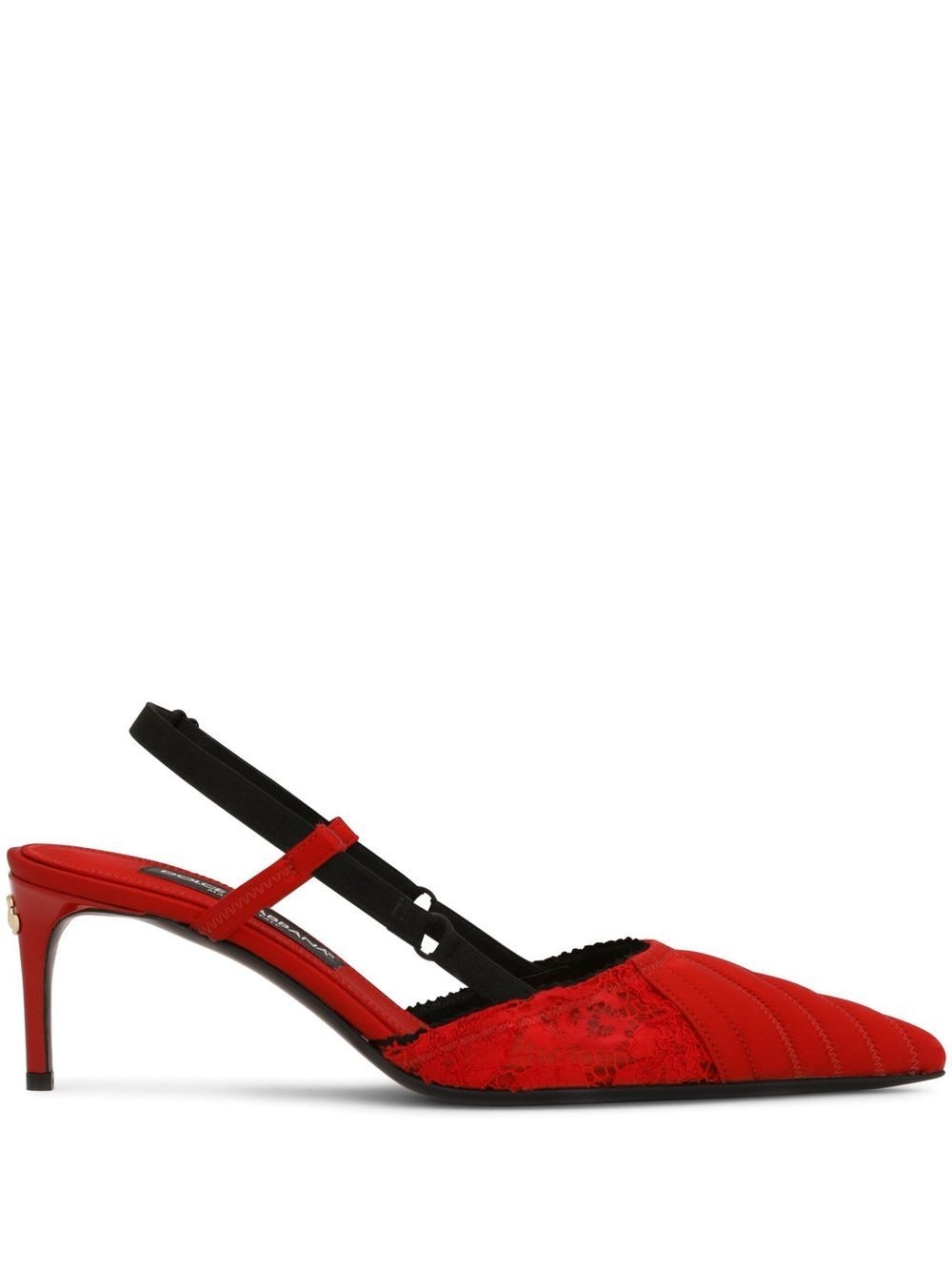 Dolce & Gabbana corset-style satin slingback pumps - Red von Dolce & Gabbana