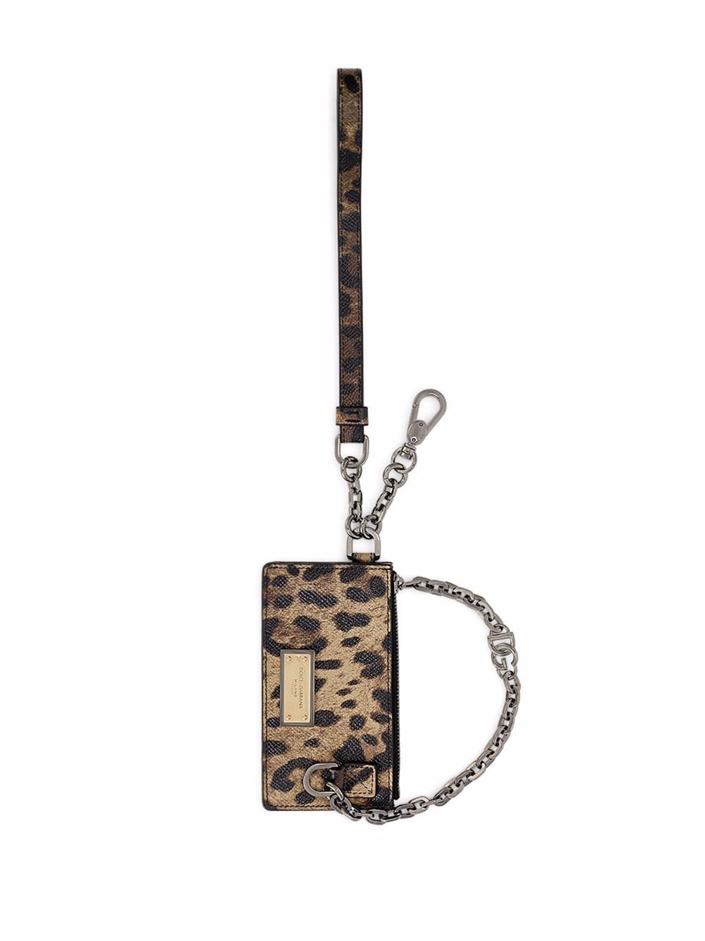 Dolce & Gabbana leopard-print leather card holder - Brown von Dolce & Gabbana