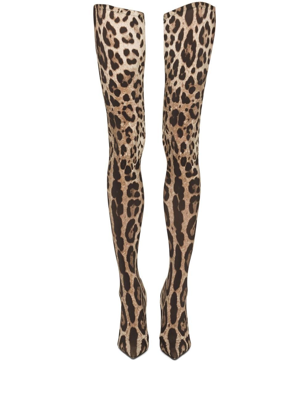 Dolce & Gabbana KIM DOLCE&GABBANA leopard-print thigh-high boots - Brown von Dolce & Gabbana