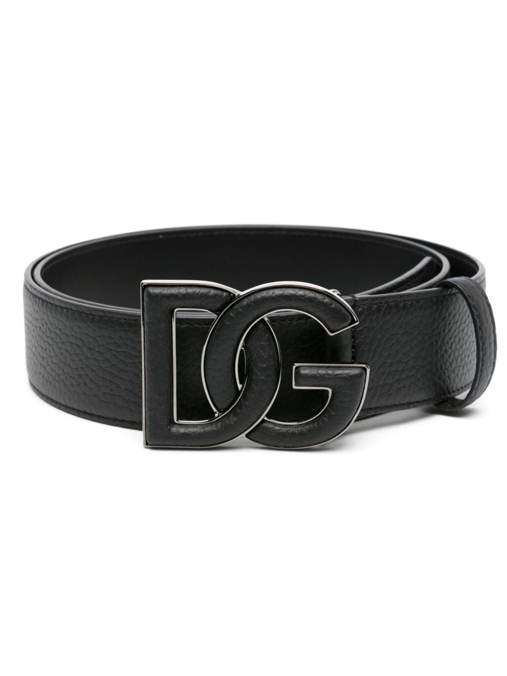 Dolce & Gabbana logo-buckle leather belt - Black von Dolce & Gabbana