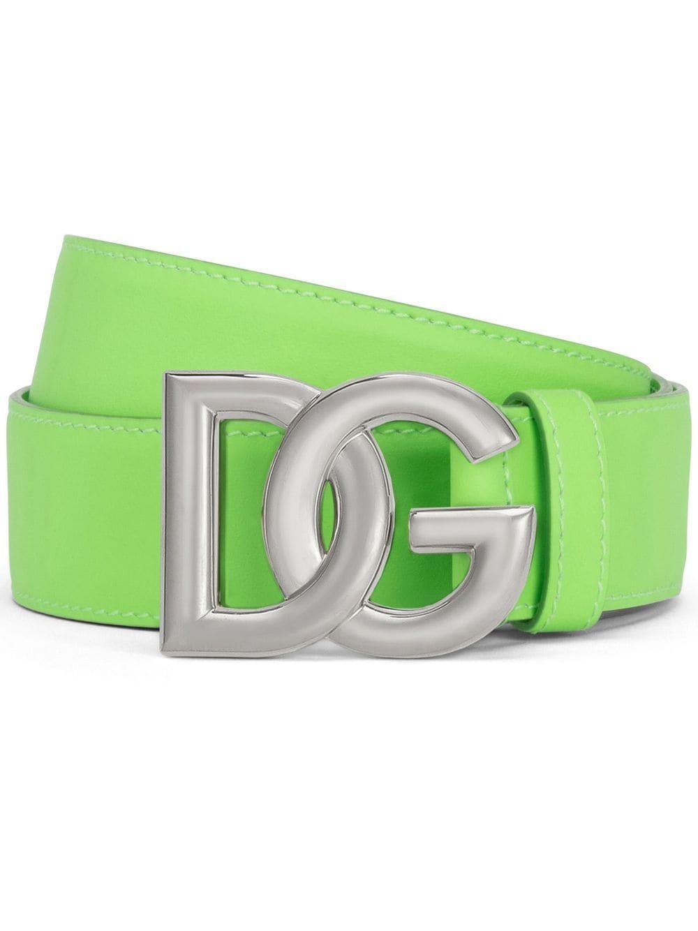 Dolce & Gabbana DG-logo leather belt - Green von Dolce & Gabbana
