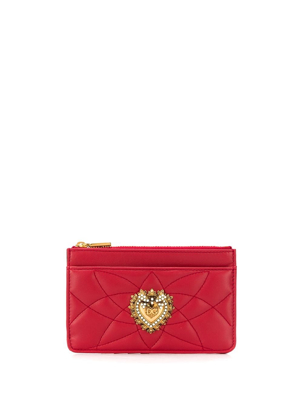 Dolce & Gabbana medium Devotion quilted card holder - Red von Dolce & Gabbana