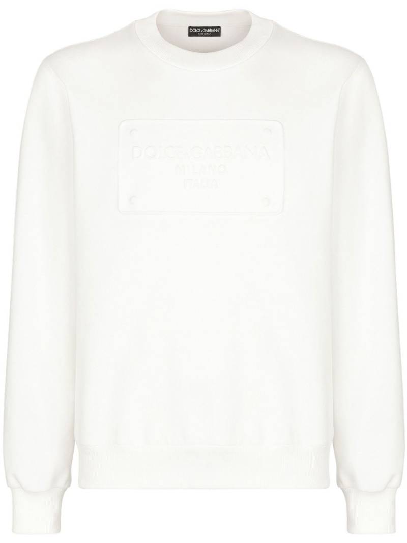 Dolce & Gabbana DG-logo embossed sweatshirt - White von Dolce & Gabbana