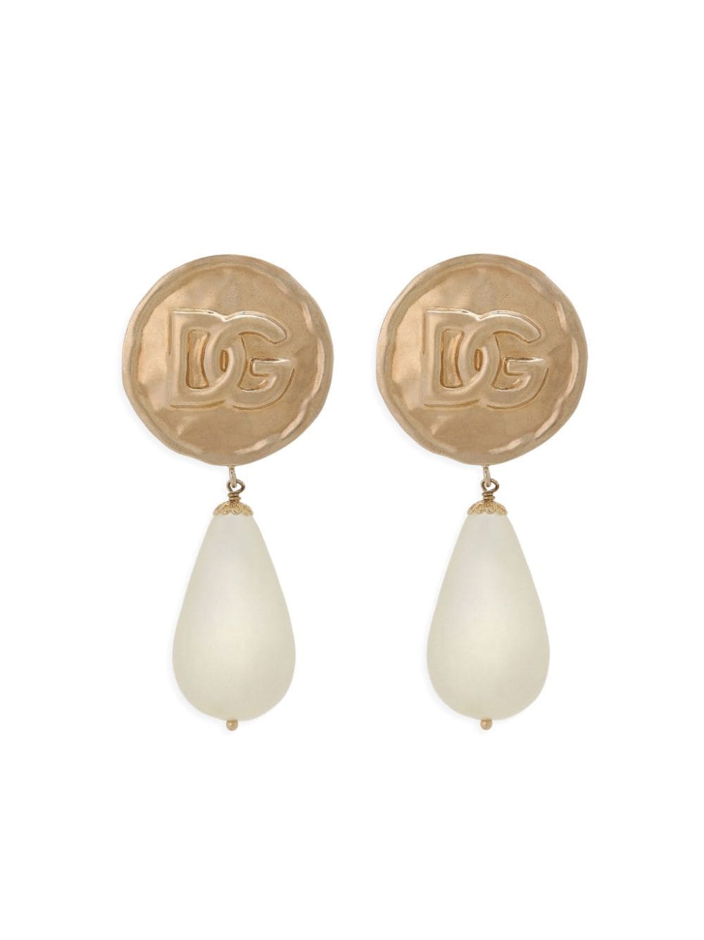 Dolce & Gabbana logo-embossed drop earrings - Gold von Dolce & Gabbana
