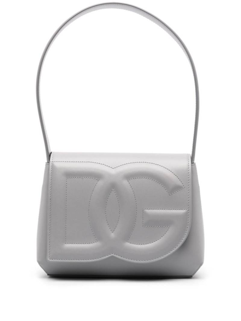 Dolce & Gabbana logo-embossed leather shoulder bag - Grey von Dolce & Gabbana