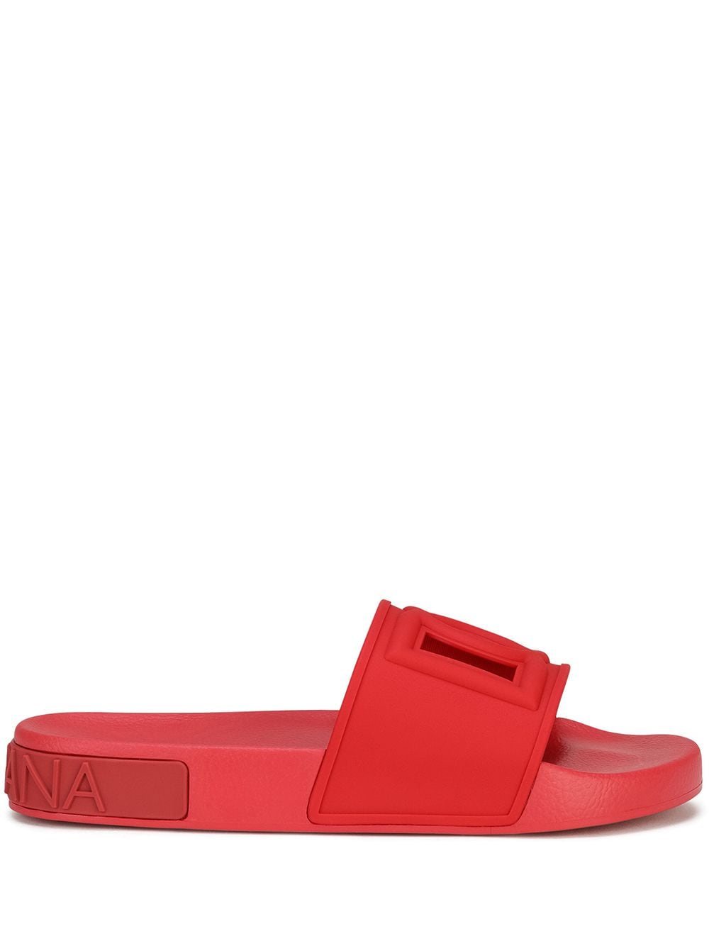 Dolce & Gabbana logo-embossed slides - Red von Dolce & Gabbana