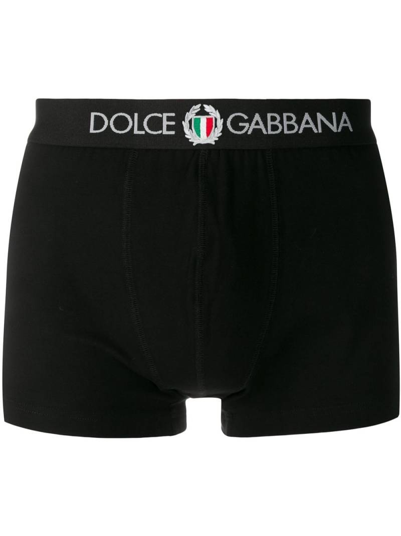 Dolce & Gabbana logo embroidered boxers - Black von Dolce & Gabbana