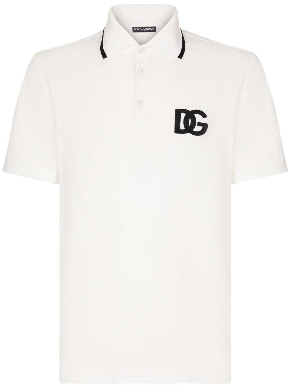 Dolce & Gabbana logo-embroidered polo shirt - Neutrals von Dolce & Gabbana