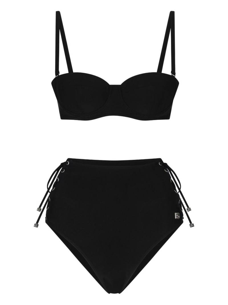 Dolce & Gabbana logo-lettering bikini set - Black von Dolce & Gabbana