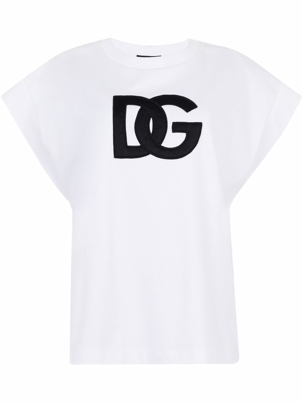 Dolce & Gabbana Interlock logo-patch T-shirt - White von Dolce & Gabbana