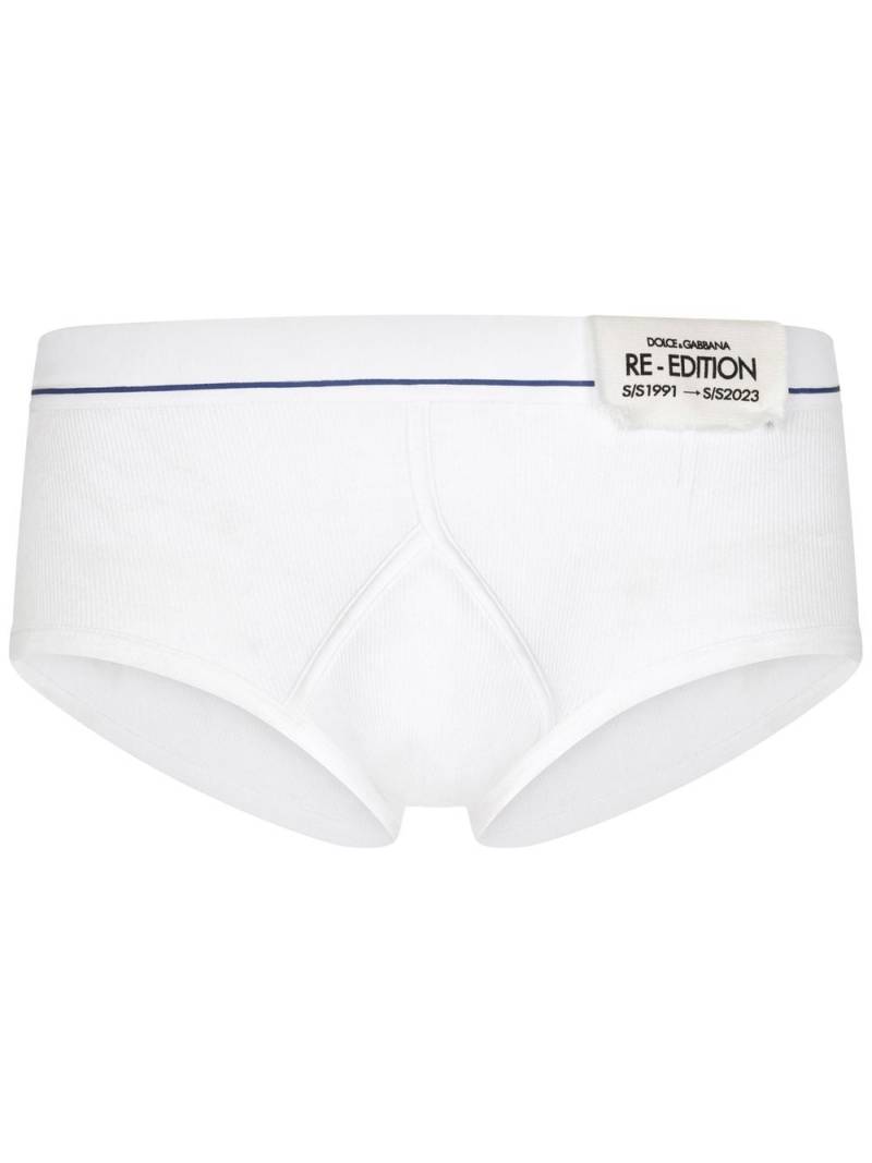 Dolce & Gabbana Brando logo-waistband ribbed briefs - White von Dolce & Gabbana