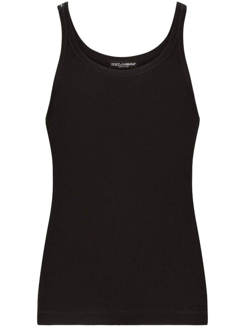 Dolce & Gabbana fine-rib tank top - Black von Dolce & Gabbana