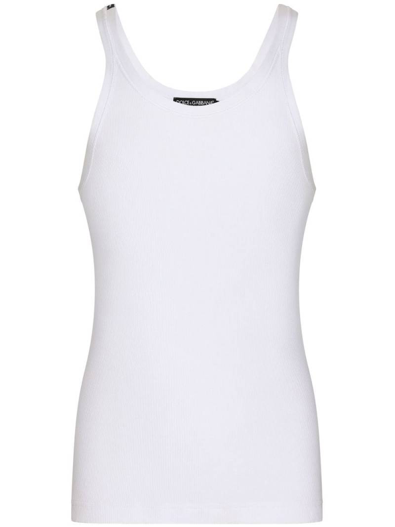 Dolce & Gabbana fine-rib tank top - White von Dolce & Gabbana