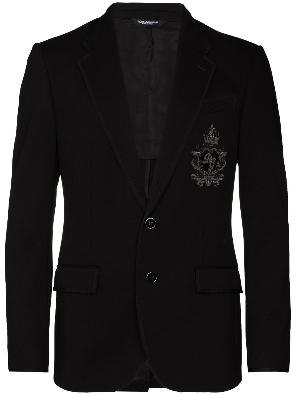 Dolce & Gabbana logo patch jersey blazer - Blue von Dolce & Gabbana