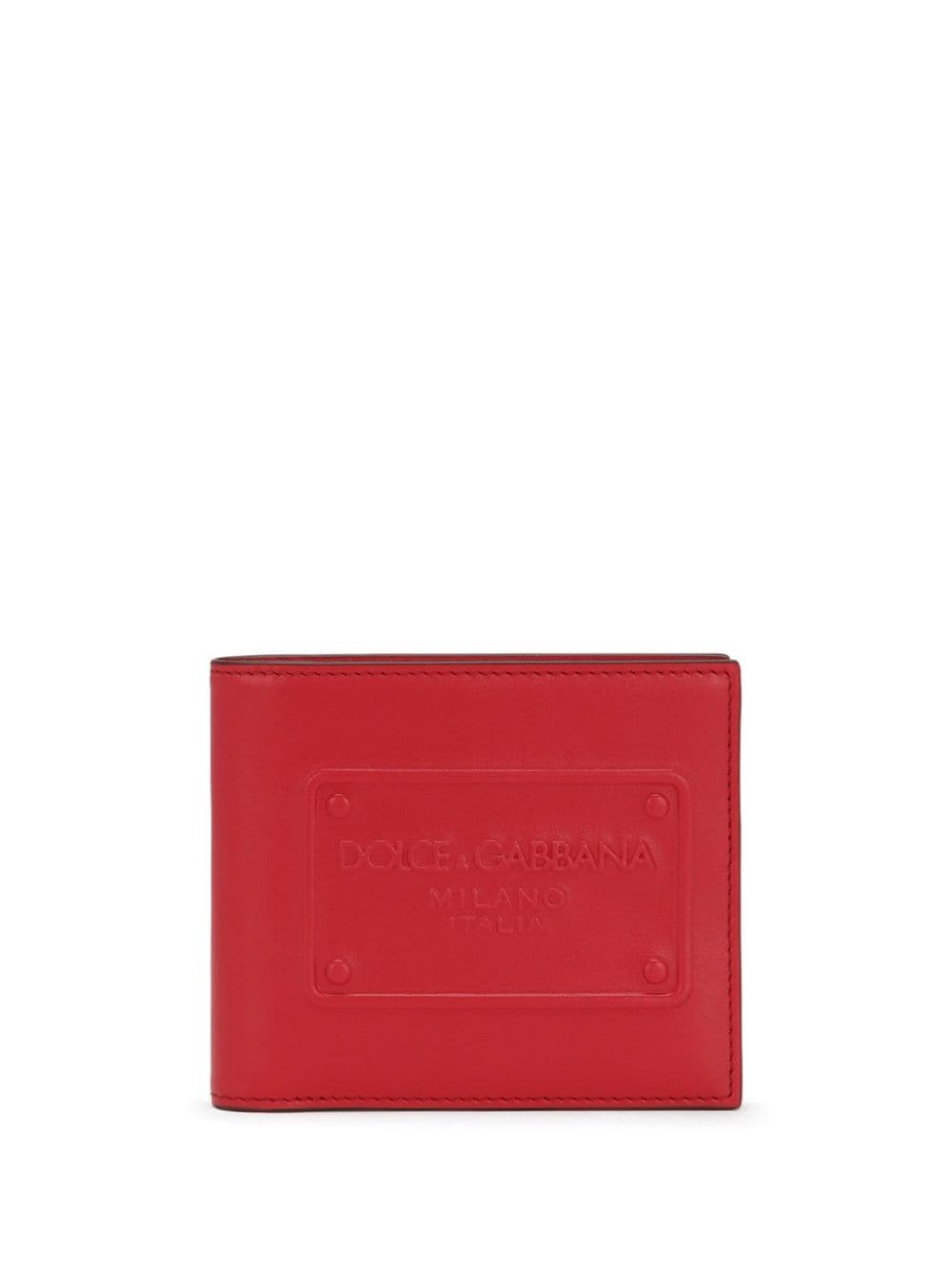 Dolce & Gabbana logo-embossed leather bifold wallet - Red von Dolce & Gabbana