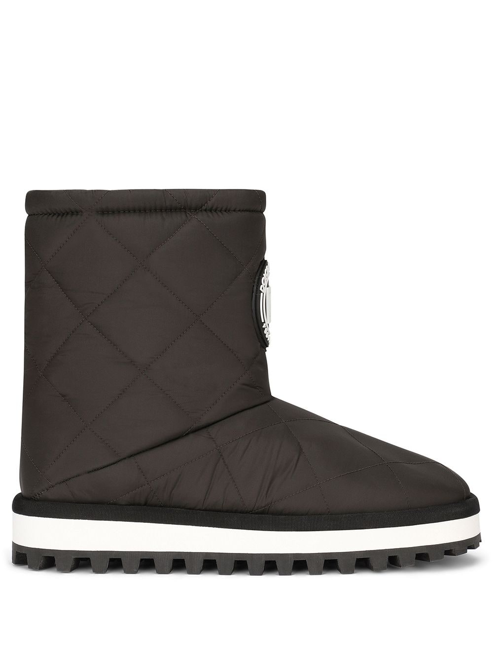 Dolce & Gabbana logo-patch padded boots - Black von Dolce & Gabbana